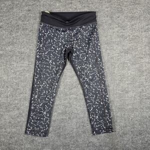 Under Armour Women’s Small Cropped Leggings Black Gray Athletic Compression